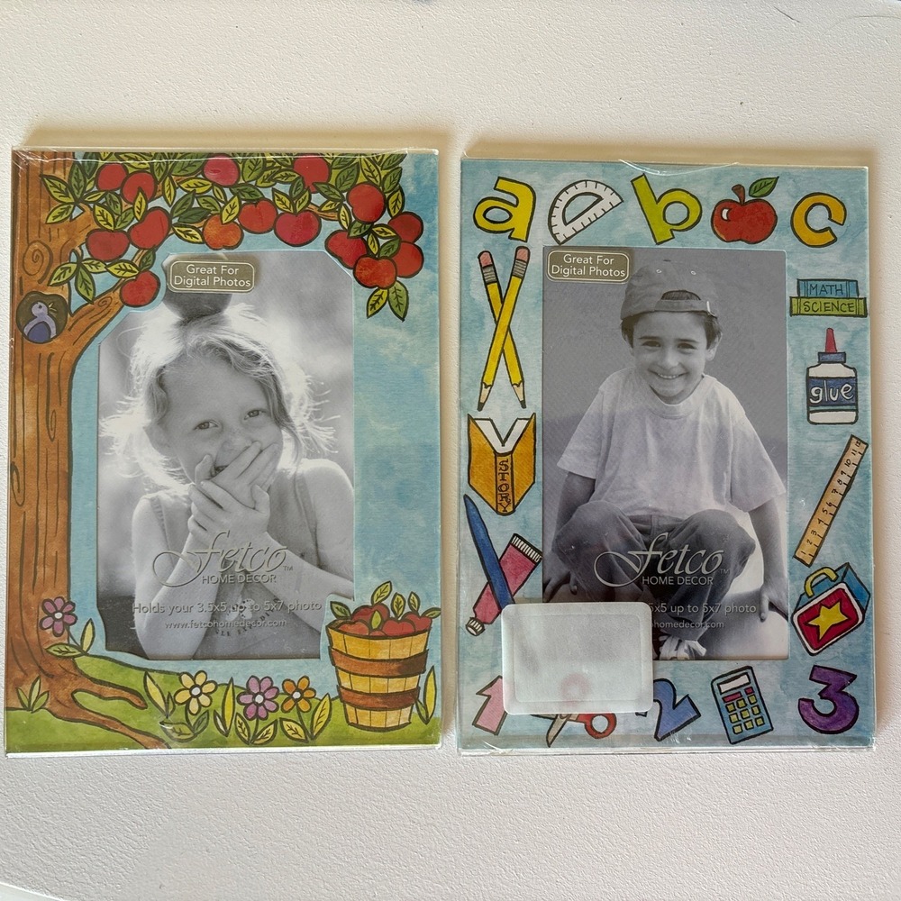 Vintage Fetco Acrylic Picture Frames Kids 4x6 Photo‎ School Magnet Mom 3.5x5 5x7